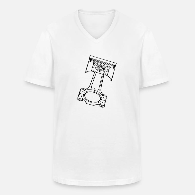Kolben - Männer-T-Shirt mit V-Ausschnitt - Weiß