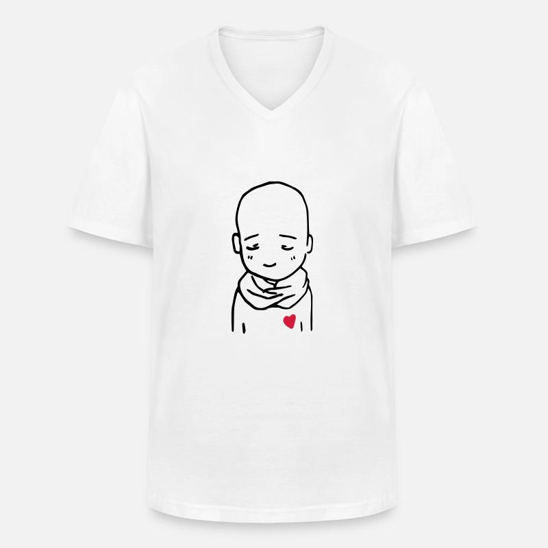 Schüchterner Junge - Männer-T-Shirt mit V-Ausschnitt - Weiß