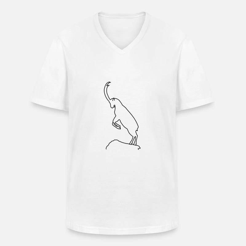 Steinbock - Männer-T-Shirt mit V-Ausschnitt - Weiß