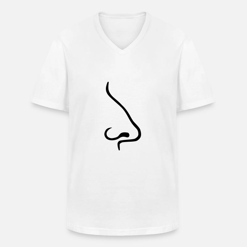 Nase - Männer-T-Shirt mit V-Ausschnitt - Weiß