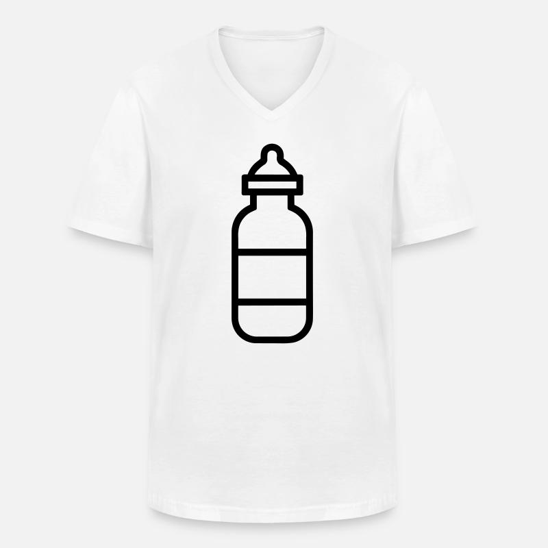Flasche - Männer-T-Shirt mit V-Ausschnitt - Weiß