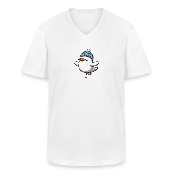 Nordsee Comic Möwe Yoga Mütze Beanie Resilienz Om - Männer-T-Shirt mit V-Ausschnitt - Weiß - Vorne - AI Model Male 185 light (185cm)
