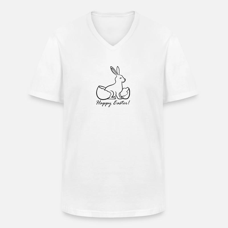 HAPPY EASTER two - Männer-T-Shirt mit V-Ausschnitt - Weiß