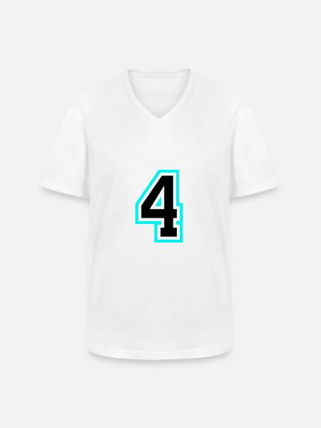 4 Symbole numérique - T-shirt col V Homme - blanc
