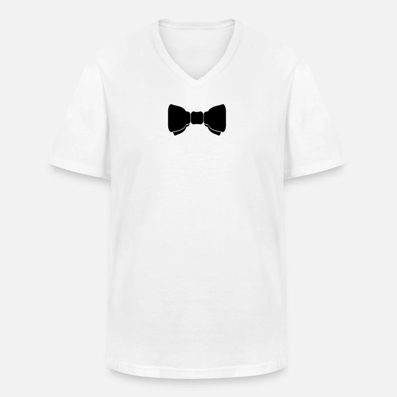 Fliege / bow tie (C, 1c) - Männer-T-Shirt mit V-Ausschnitt - Weiß