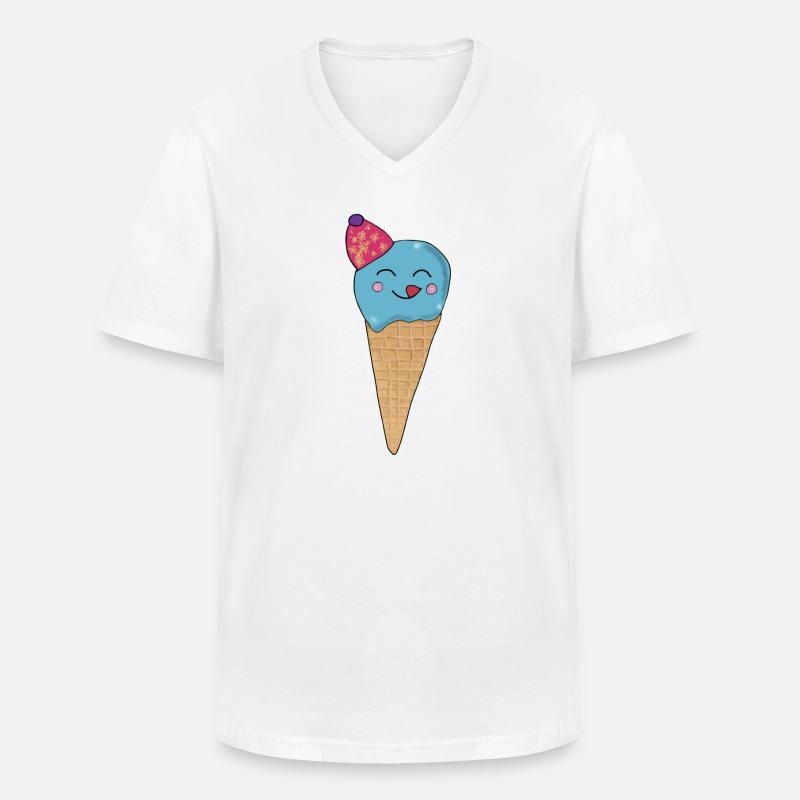 Eis-Eistüte - Männer-T-Shirt mit V-Ausschnitt - Weiß