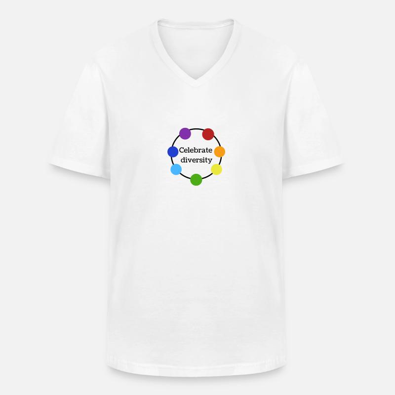 Celebrate differences - Männer-T-Shirt mit V-Ausschnitt - Weiß