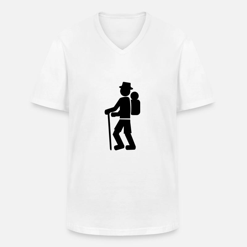 Wanderer - Männer-T-Shirt mit V-Ausschnitt - Weiß