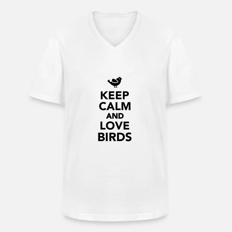 Vogel - Männer-T-Shirt mit V-Ausschnitt - Weiß