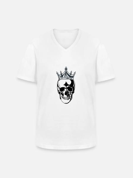 skull king krone - Männer-T-Shirt mit V-Ausschnitt - Weiß