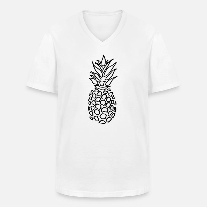Ananas - Männer-T-Shirt mit V-Ausschnitt - Weiß