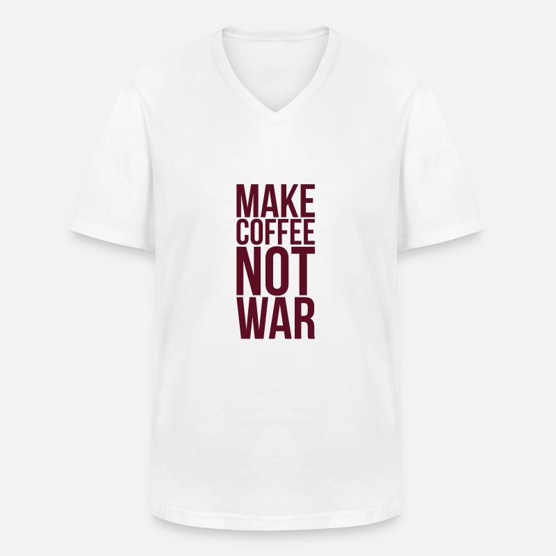 Make coffee not war - Männer-T-Shirt mit V-Ausschnitt - Weiß