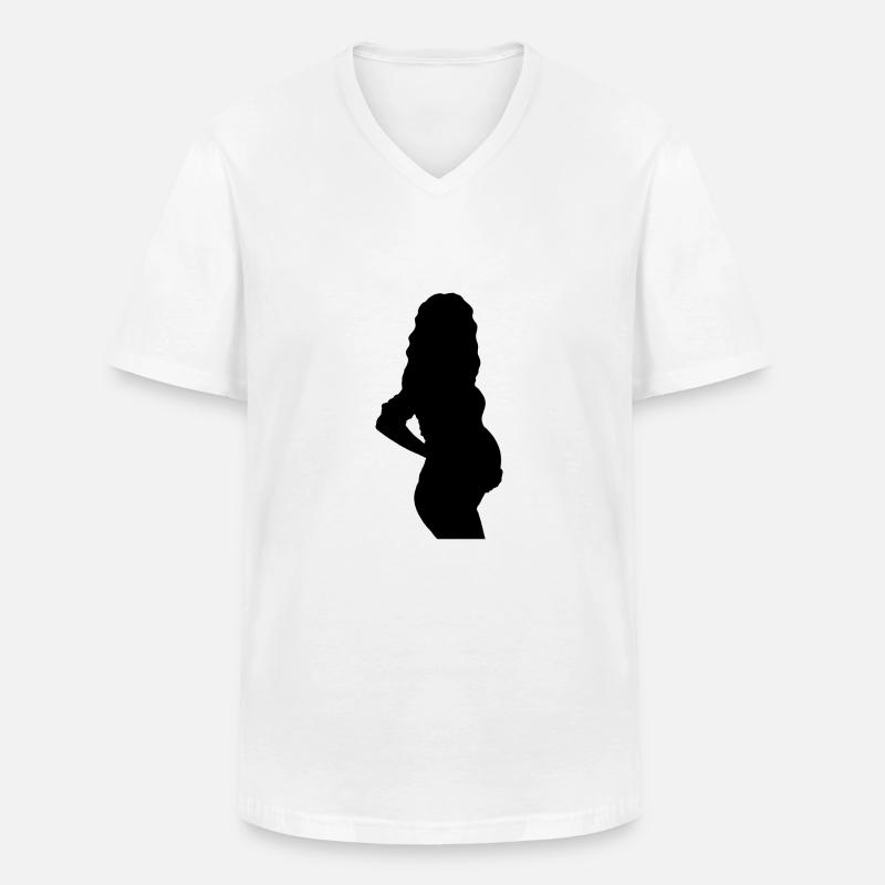 Futura mamma - Maglietta da uomo classica con scollo a V - bianco