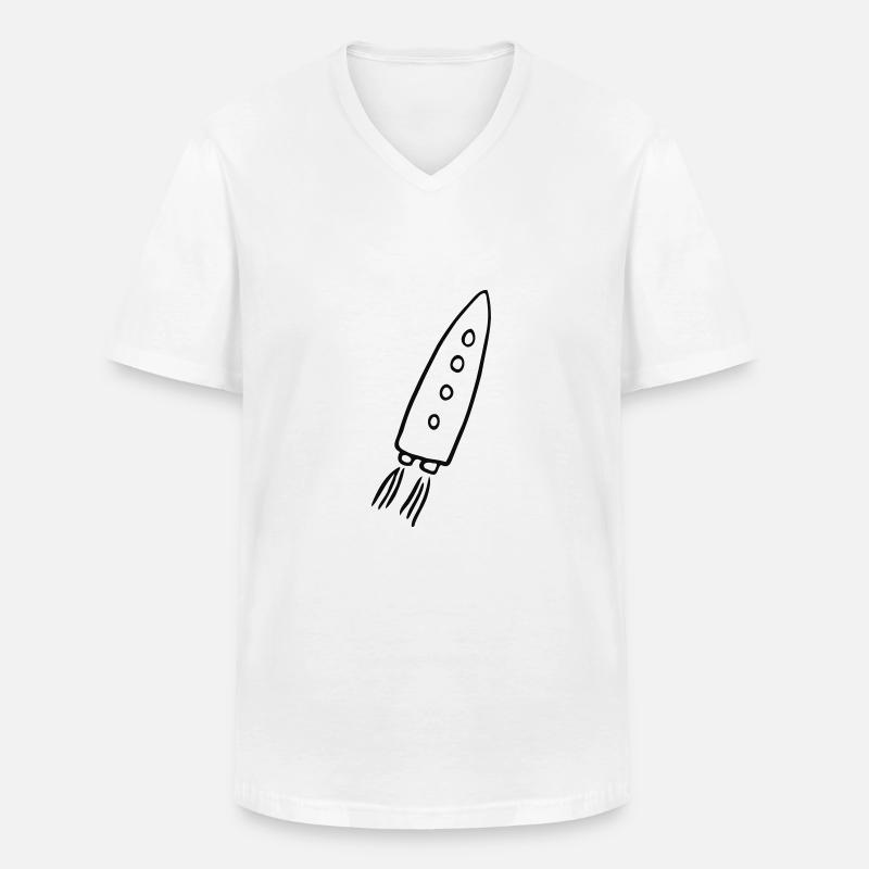 rakete - Männer-T-Shirt mit V-Ausschnitt - Weiß