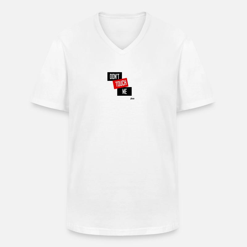 DON'T TOUCH ME (please) - Männer-T-Shirt mit V-Ausschnitt - Weiß