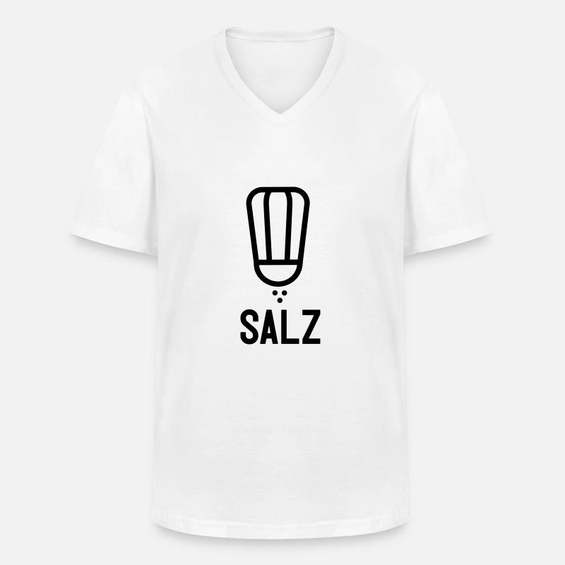 Salz - Männer-T-Shirt mit V-Ausschnitt - Weiß