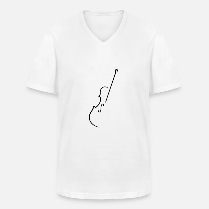 halbe Geige half - Männer-T-Shirt mit V-Ausschnitt - Weiß