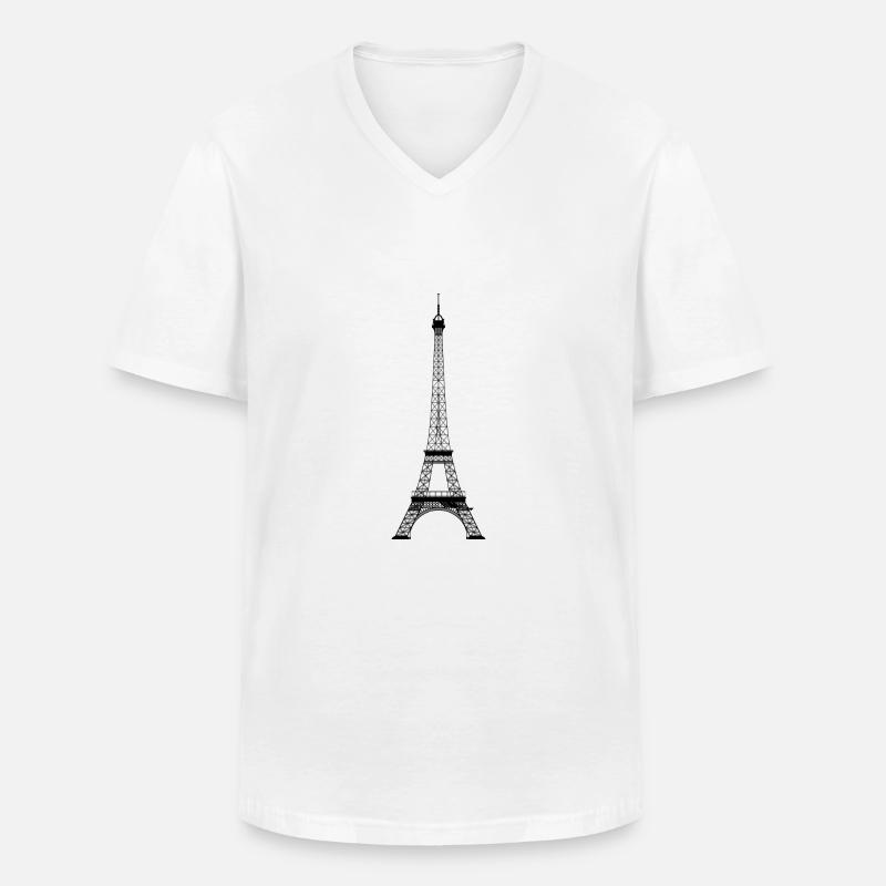 Eifelturm - Männer-T-Shirt mit V-Ausschnitt - Weiß