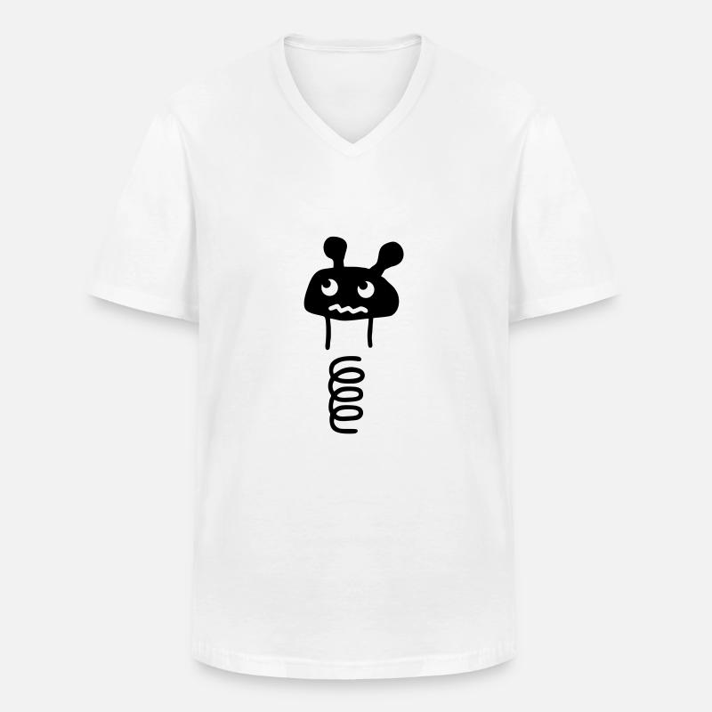 Spring Tier - Männer-T-Shirt mit V-Ausschnitt - Weiß