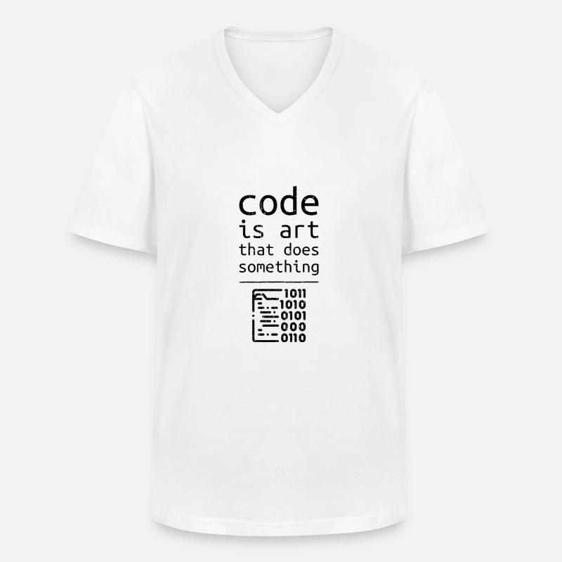 Code Coder Entwickler Programmierer Geschenk - Männer-T-Shirt mit V-Ausschnitt - Weiß