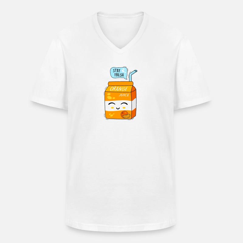 Saft und Glück - Männer-T-Shirt mit V-Ausschnitt - Weiß
