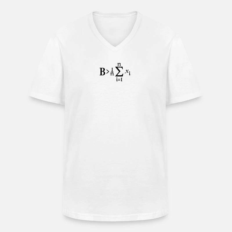 Be greater than average - Männer-T-Shirt mit V-Ausschnitt - Weiß