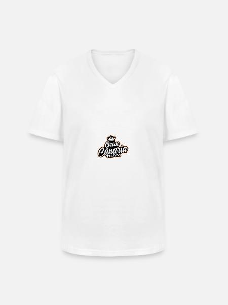 Gran Canaria Team - Männer-T-Shirt mit V-Ausschnitt - Weiß