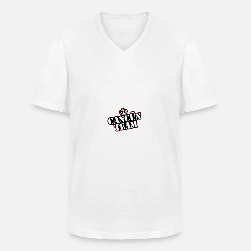 Cancun Team - Männer-T-Shirt mit V-Ausschnitt - Weiß