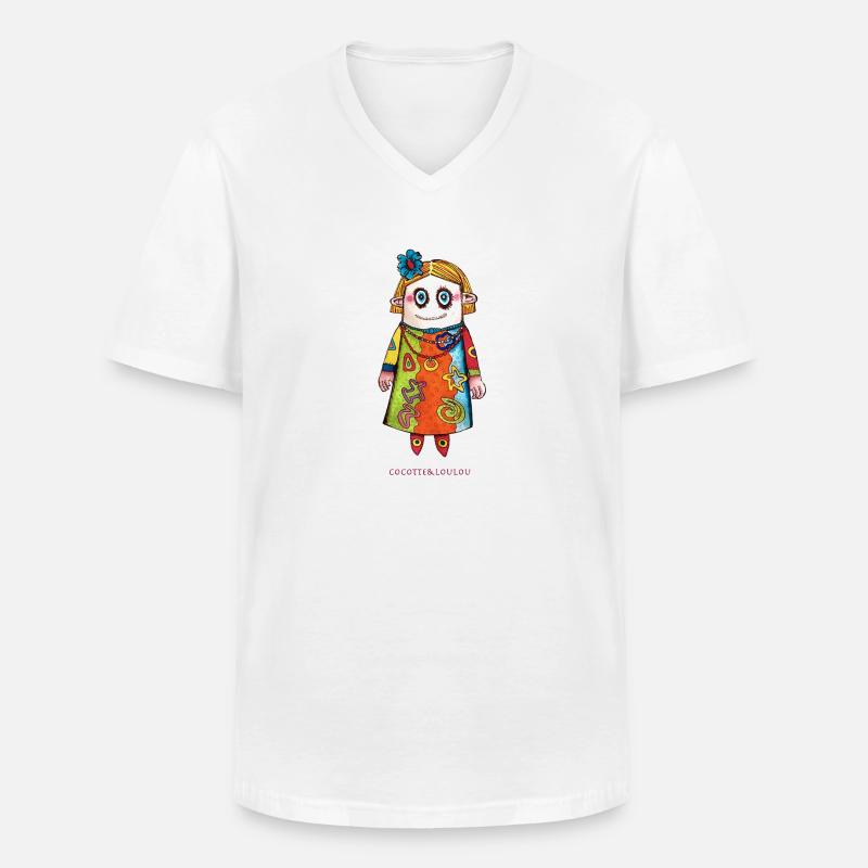 Vauda die Puppe - Männer-T-Shirt mit V-Ausschnitt - Weiß