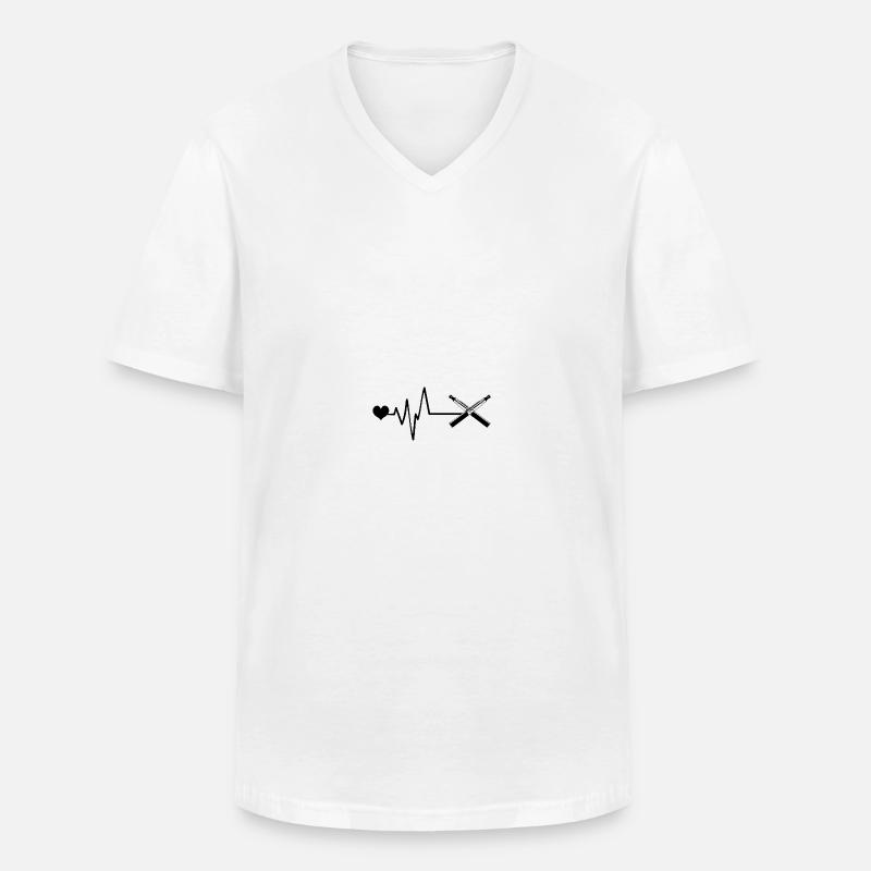 E-Zigarette Puls Liebe - Männer-T-Shirt mit V-Ausschnitt - Weiß