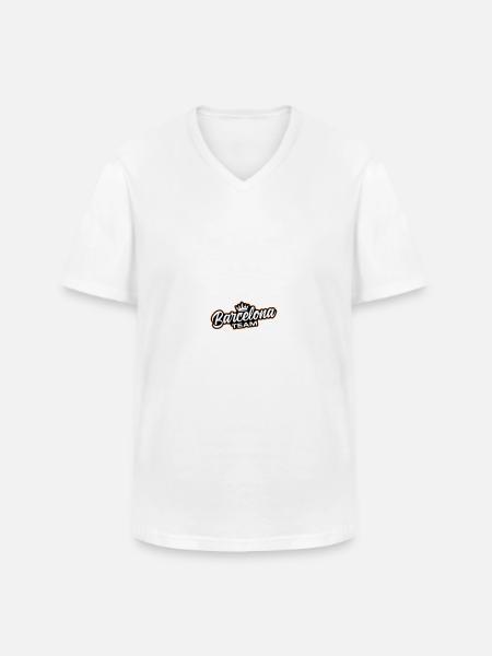 Barcelona Team - Men's V-Neck T-Shirt - white