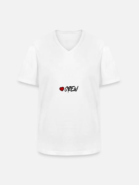 Crew Herz - Männer-T-Shirt mit V-Ausschnitt - Weiß