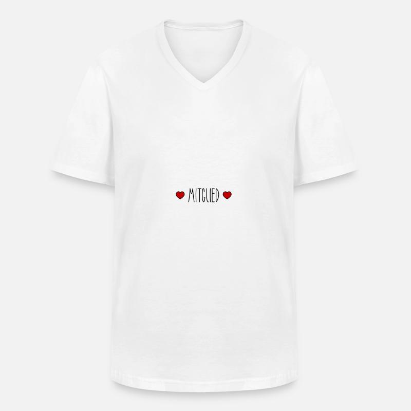 Mitglied Herz - Männer-T-Shirt mit V-Ausschnitt - Weiß