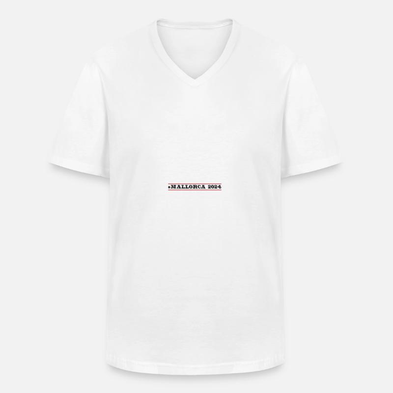 Mallorca 2024 - Männer-T-Shirt mit V-Ausschnitt - Weiß