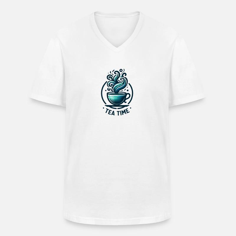 Tea Time - Männer-T-Shirt mit V-Ausschnitt - Weiß