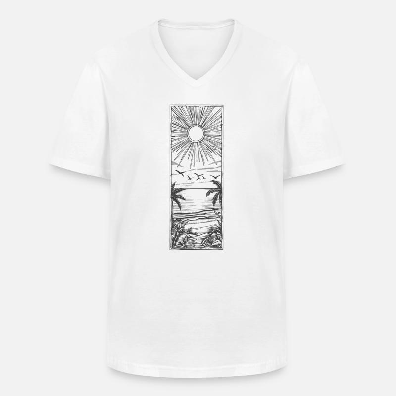 Solare Landschaft - Männer-T-Shirt mit V-Ausschnitt - Weiß