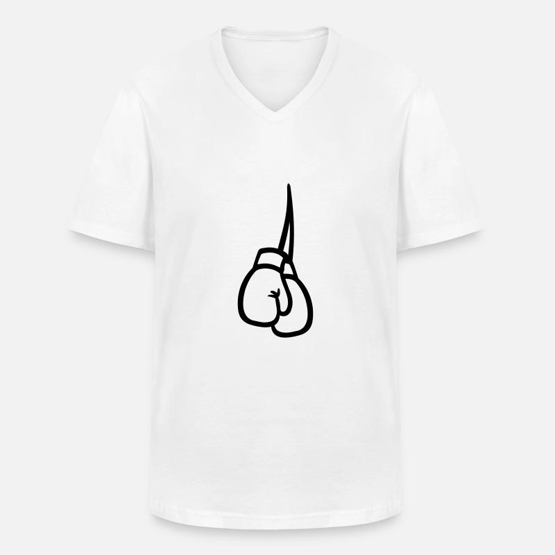 Boxen Boxhandschuhe - Männer-T-Shirt mit V-Ausschnitt - Weiß