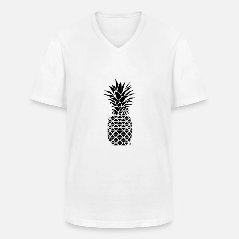 AD Geometric Pineapple - Männer-T-Shirt mit V-Ausschnitt - Weiß