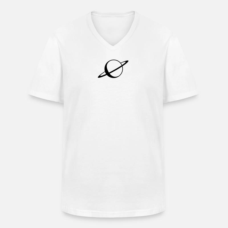 Planet - Männer-T-Shirt mit V-Ausschnitt - Weiß