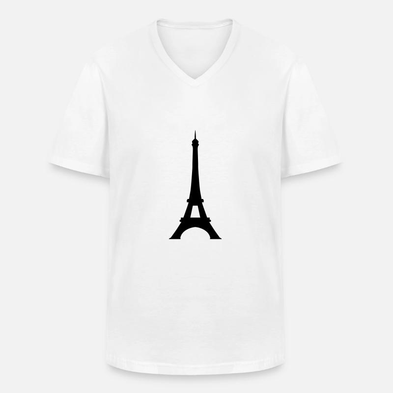 Eiffelturm - Männer-T-Shirt mit V-Ausschnitt - Weiß