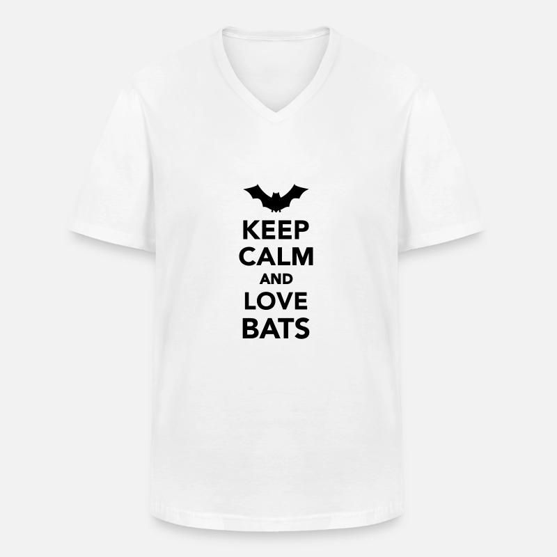 Fledermaus - Männer-T-Shirt mit V-Ausschnitt - Weiß