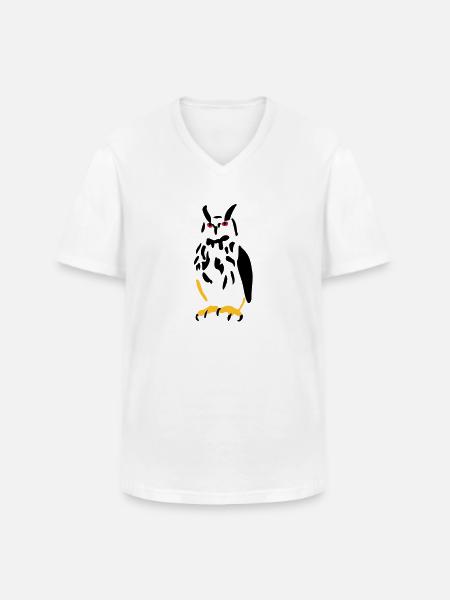 Eagle owl - Men's V-Neck T-Shirt - white