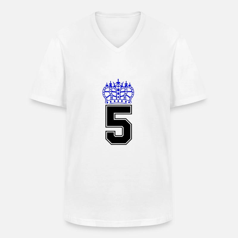 5 krone - Männer-T-Shirt mit V-Ausschnitt - Weiß