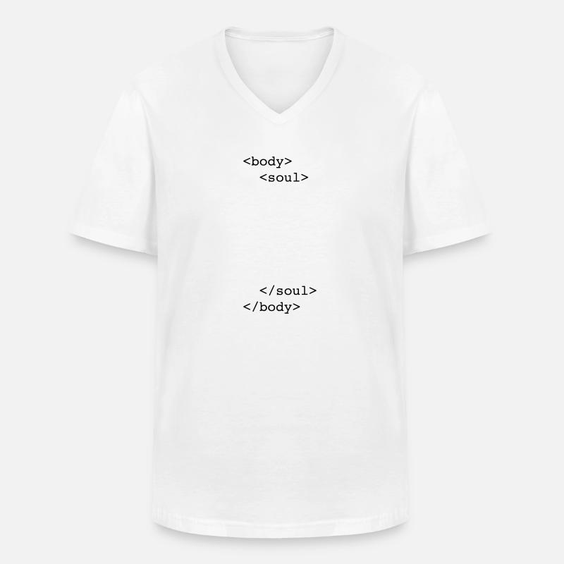 html body & soul - Männer-T-Shirt mit V-Ausschnitt - Weiß