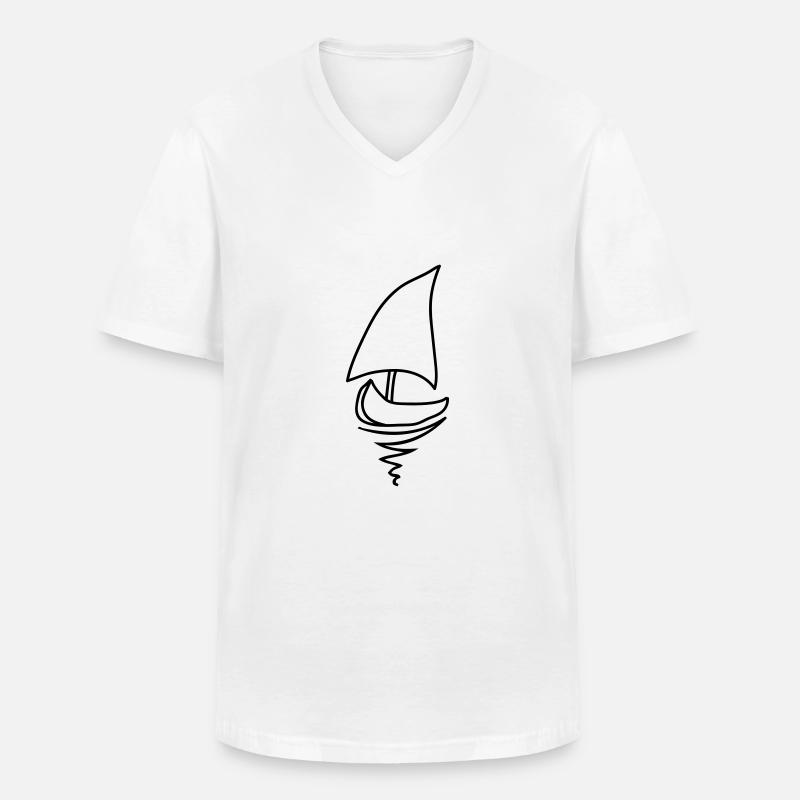 schiff_1c - Männer-T-Shirt mit V-Ausschnitt - Weiß