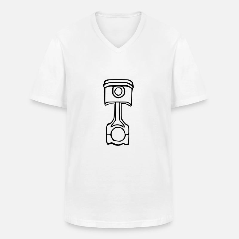 Kolben Pleuel Geschenk Geschenkidee - Männer-T-Shirt mit V-Ausschnitt - Weiß