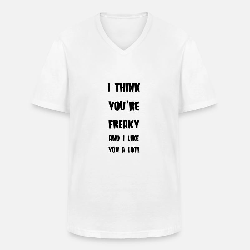 freaky_1 - Männer-T-Shirt mit V-Ausschnitt - Weiß