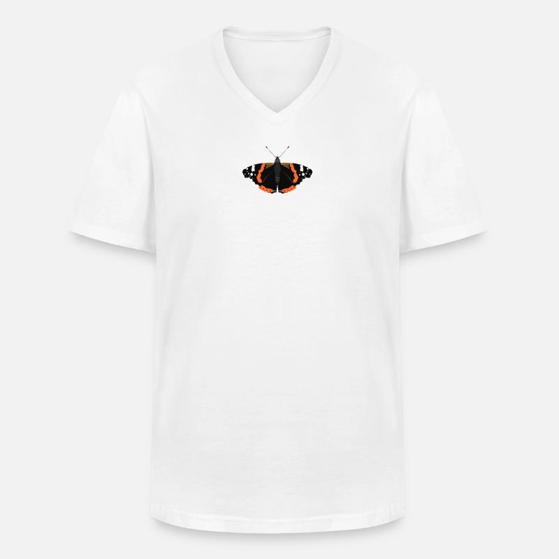 Schmetterlinge: Der Admiral - Männer-T-Shirt mit V-Ausschnitt - Weiß