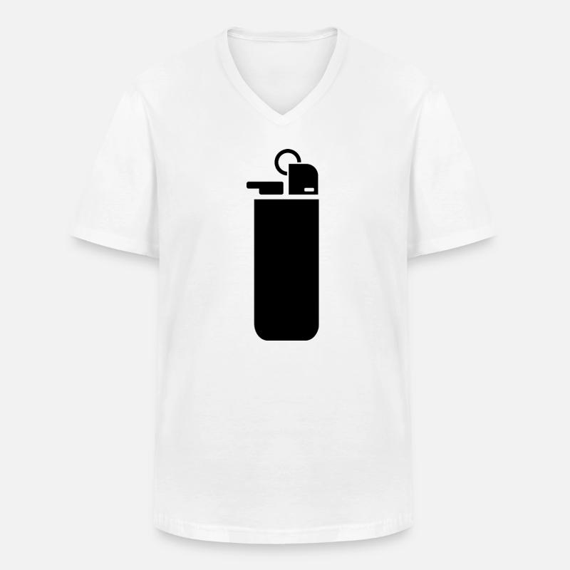 Cigarette Lighter  - Männer-T-Shirt mit V-Ausschnitt - Weiß
