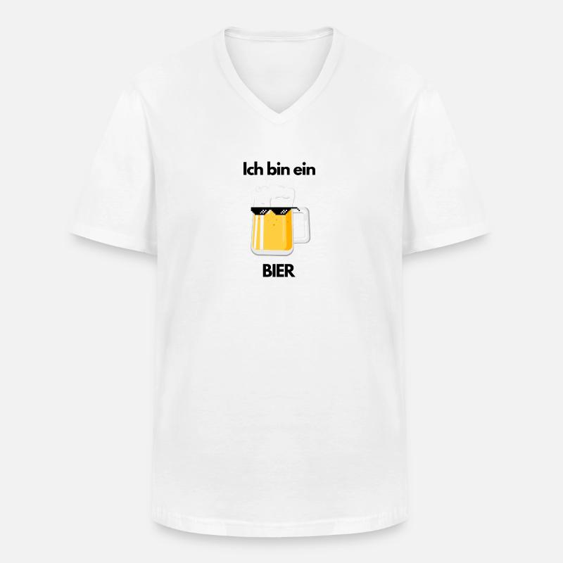 Ich bin ein Bier - Männer-T-Shirt mit V-Ausschnitt - Weiß